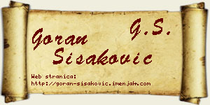 Goran Šišaković vizit kartica